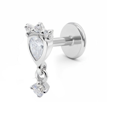 Crown Pear CZ Dangle Helix Ear EFB-3701