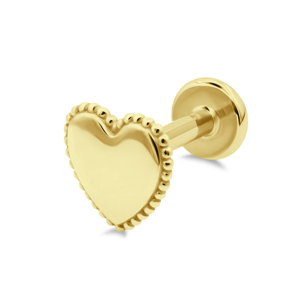 Heart Shaped Flat Back Piercing EFB-3712