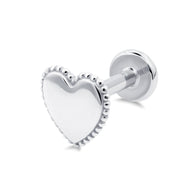 Heart Shaped Flat Back Piercing EFB-3712