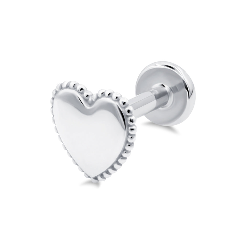 Heart Shaped Flat Back Piercing EFB-3712