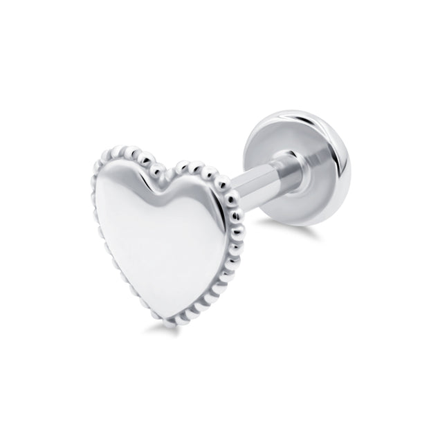 Heart Shaped Flat Back Piercing EFB-3712