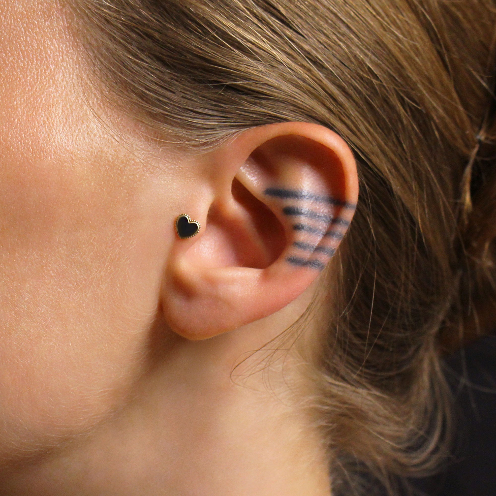 Heart Shaped Flat Back Piercing EFB-3712