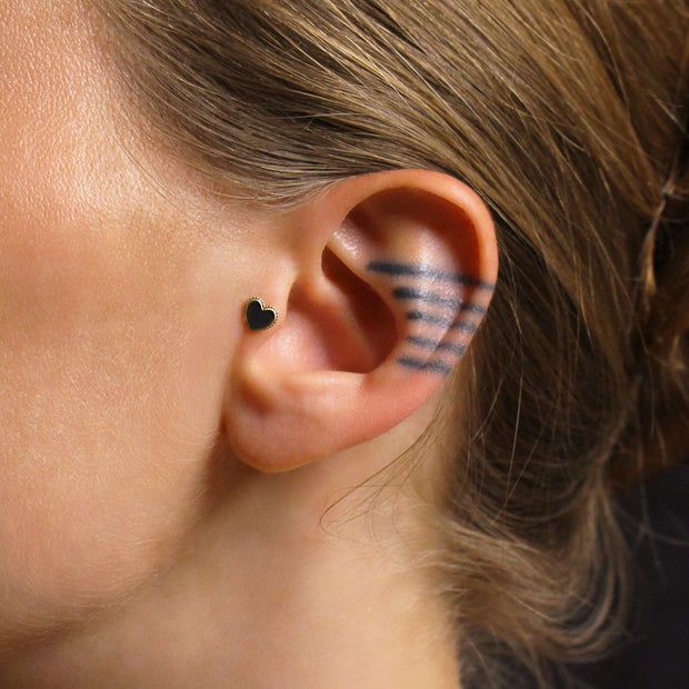 Heart Shaped Flat Back Piercing EFB-3712