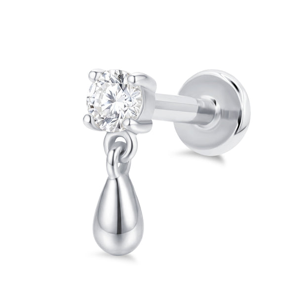 Crystal Teardrop Flat Back Piercing EFB-3789