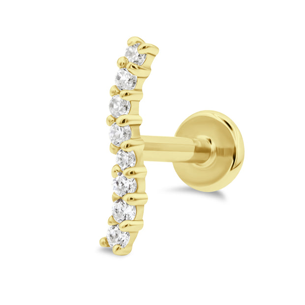 Crystals Curved Flat Back Piercing EFB-4002
