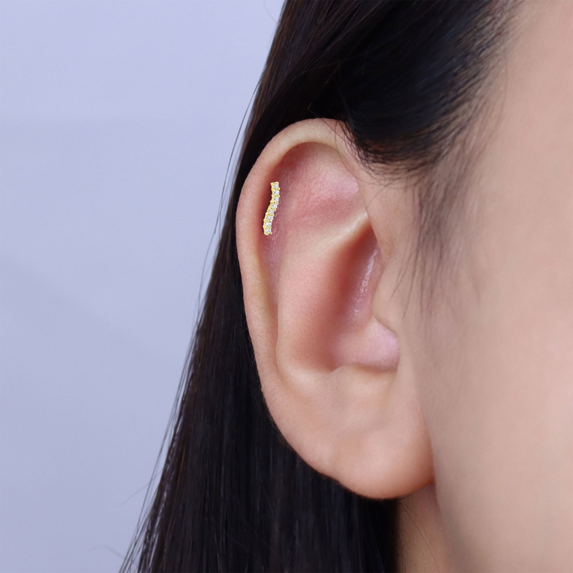 Crystals Curved Flat Back Piercing EFB-4002