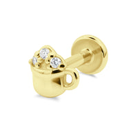 Coffee Cup Flat Back Piercing EFB-4004