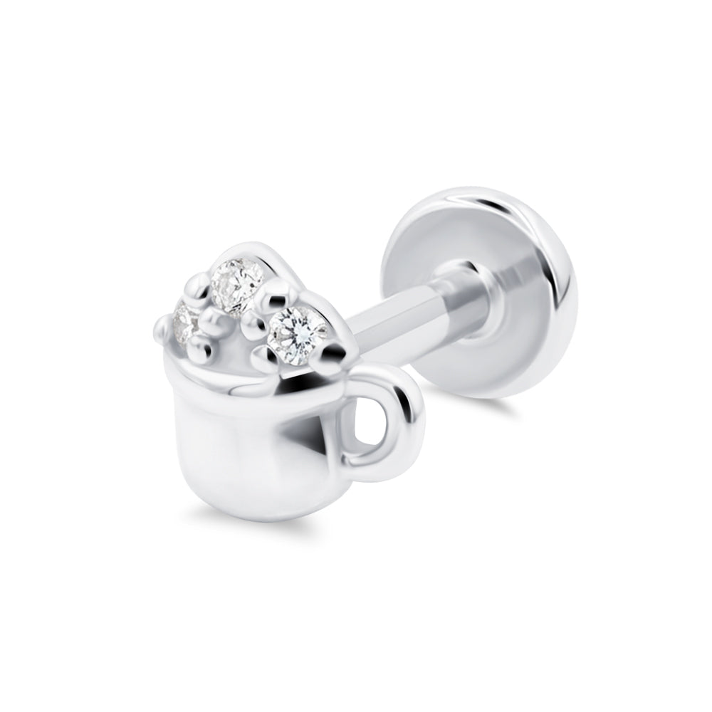 Coffee Cup Flat Back Piercing EFB-4004