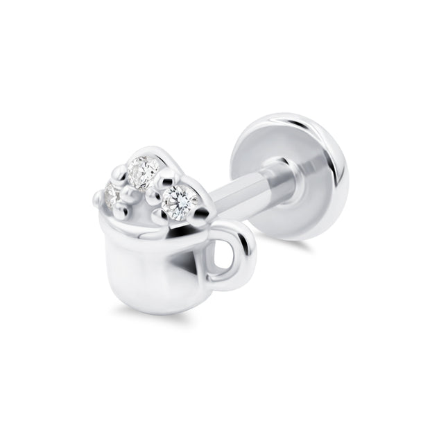 Coffee Cup Flat Back Piercing EFB-4004