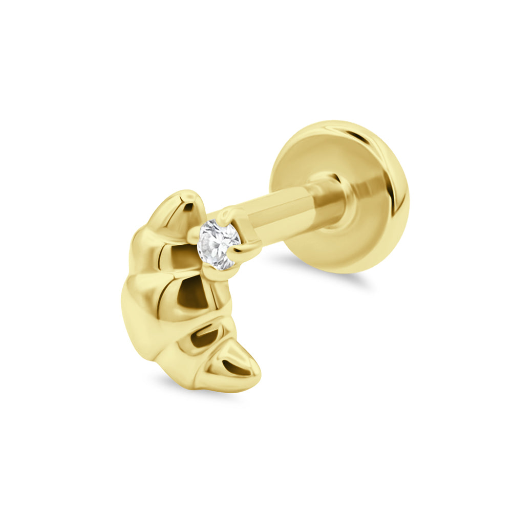Croissant Crystal Flat Back Piercing EFB-4005