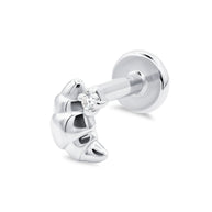 Croissant Crystal Flat Back Piercing EFB-4005