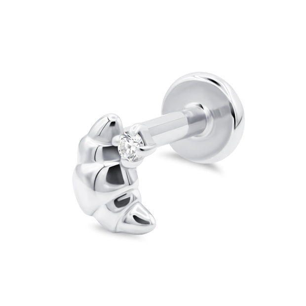 Croissant Crystal Flat Back Piercing EFB-4005