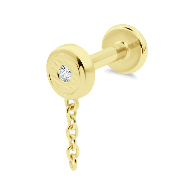 Elegant chain Flat Back Piercing EFB-4007