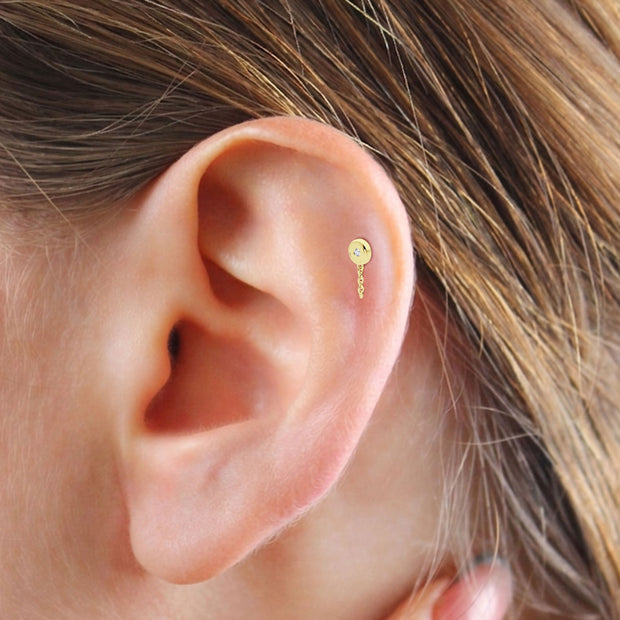 Elegant chain Flat Back Piercing EFB-4007