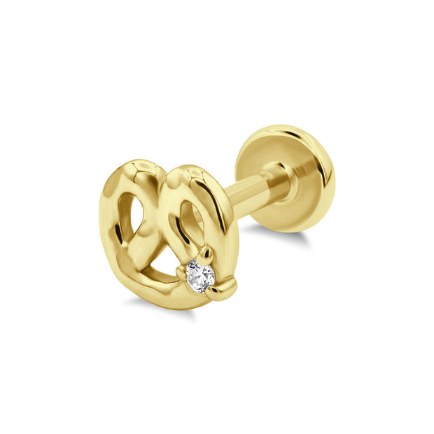 Elegant Pretzel Flat Back Piercing EFB-4009