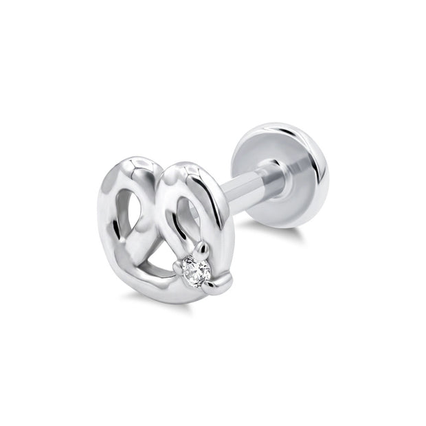 Elegant Pretzel Flat Back Piercing EFB-4009