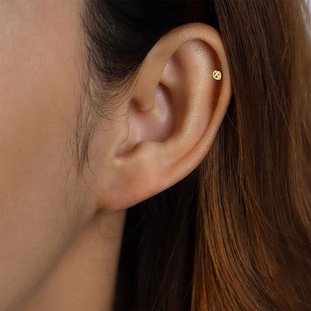 Elegant Pretzel Flat Back Piercing EFB-4009