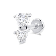 Double Heart Crystal Flat Back Piercing EFB-4013