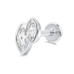 Double Marquise CZ Flat Back Piercing EFB-4017