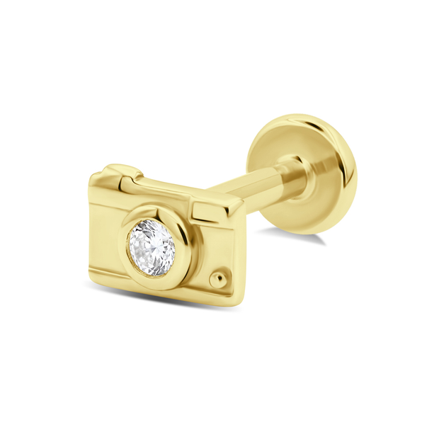 Camera shaped Flat Back Piercing EFB-4020
