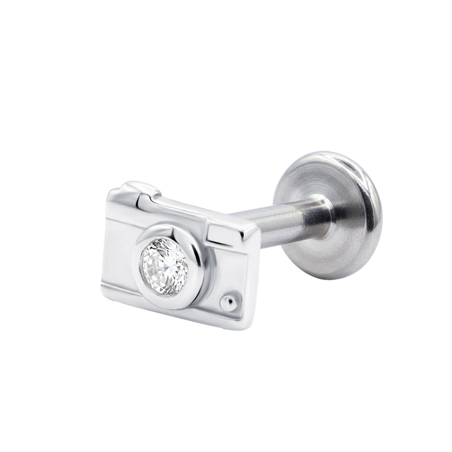 Camera shaped Flat Back Piercing EFB-4020