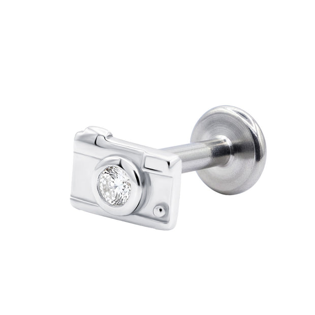 Camera shaped Flat Back Piercing EFB-4020