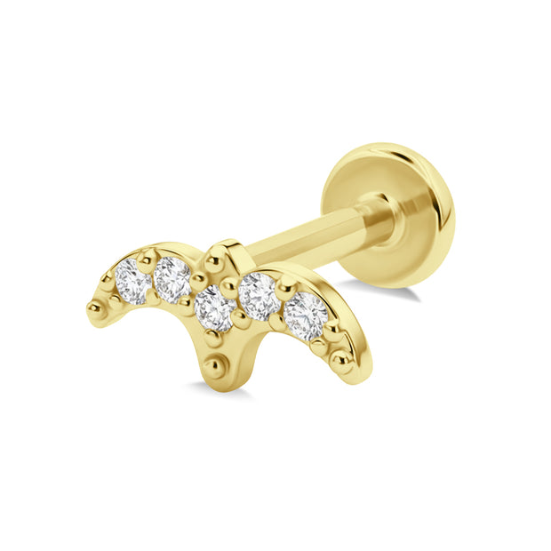 Double Arc Crystal Flat Back Piercing EFB-4021