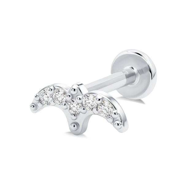 Double Arc Crystal Flat Back Piercing EFB-4021