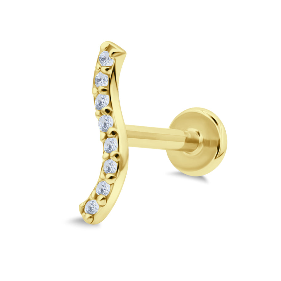 Crystal Curve Flat Back Piercing EFB-4026