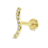 Crystal Curve Flat Back Piercing EFB-4026