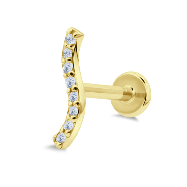Crystal Curve Flat Back Piercing EFB-4026