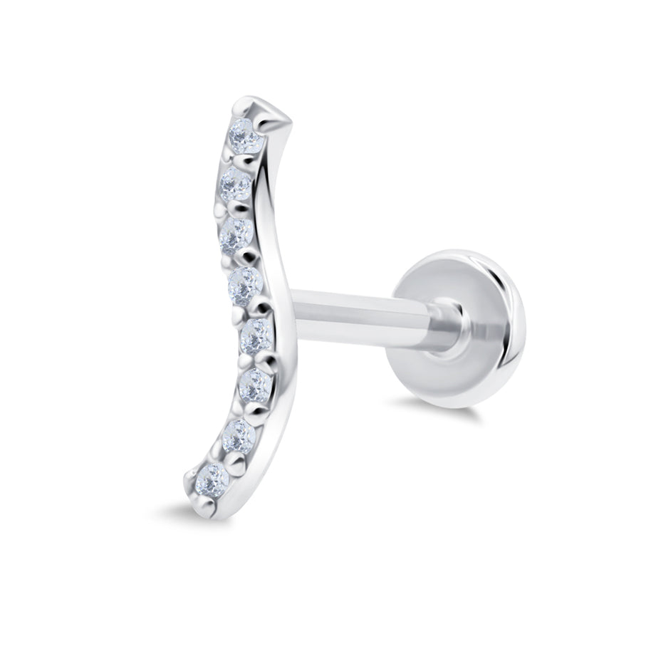 Crystal Curve Flat Back Piercing EFB-4026