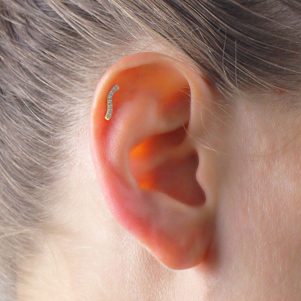 Crystal Curve Flat Back Piercing EFB-4026