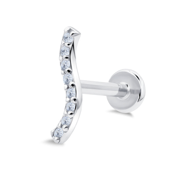 Crystal Curve Flat Back Piercing EFB-4026