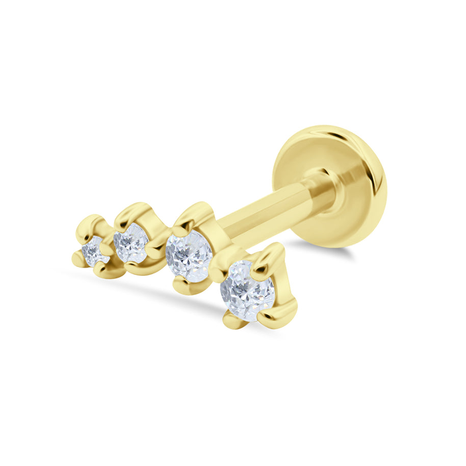 Triple Crystal Flat Back Piercing EFB-4031