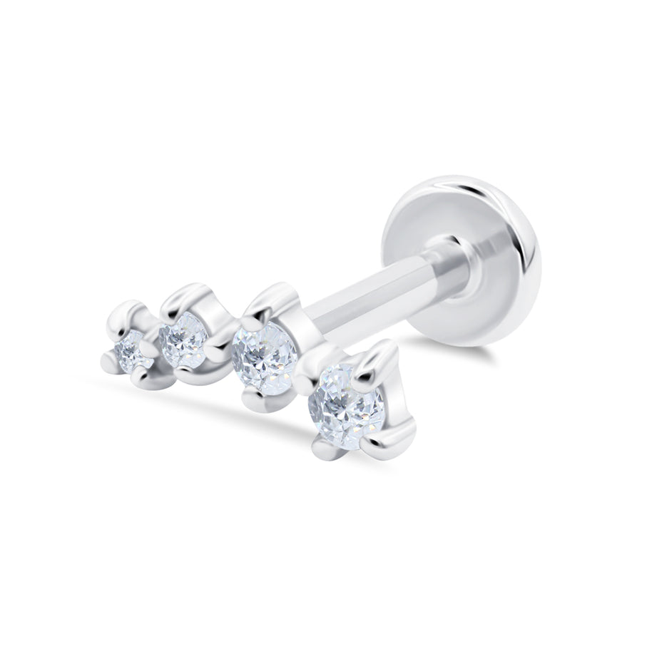 Triple Crystal Flat Back Piercing EFB-4031