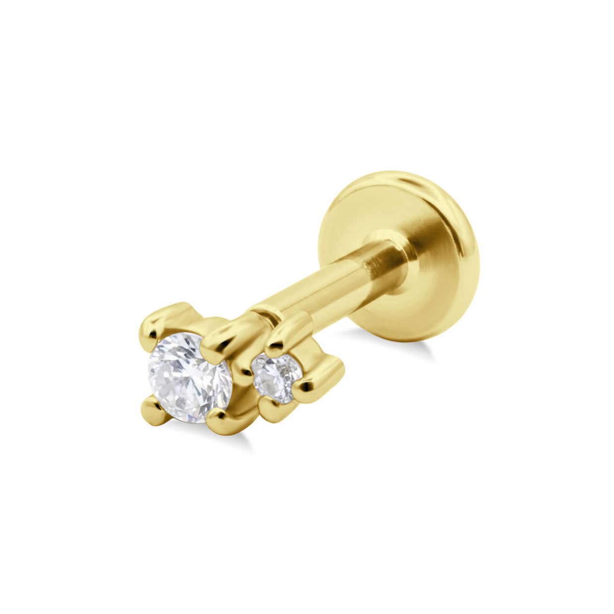 Two Crystal Flat Back Piercing EFB-4033