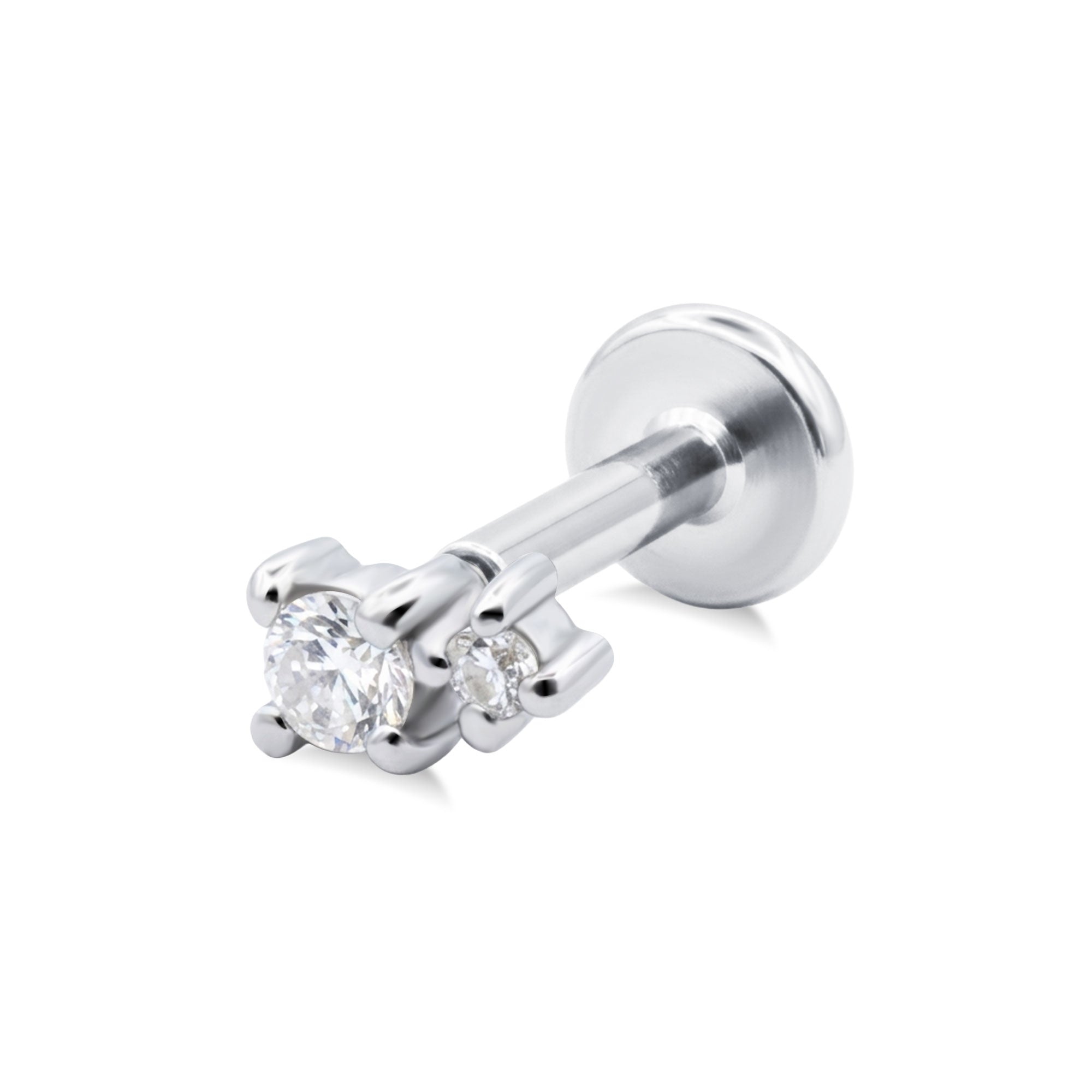 Two Crystal Flat Back Piercing EFB-4033