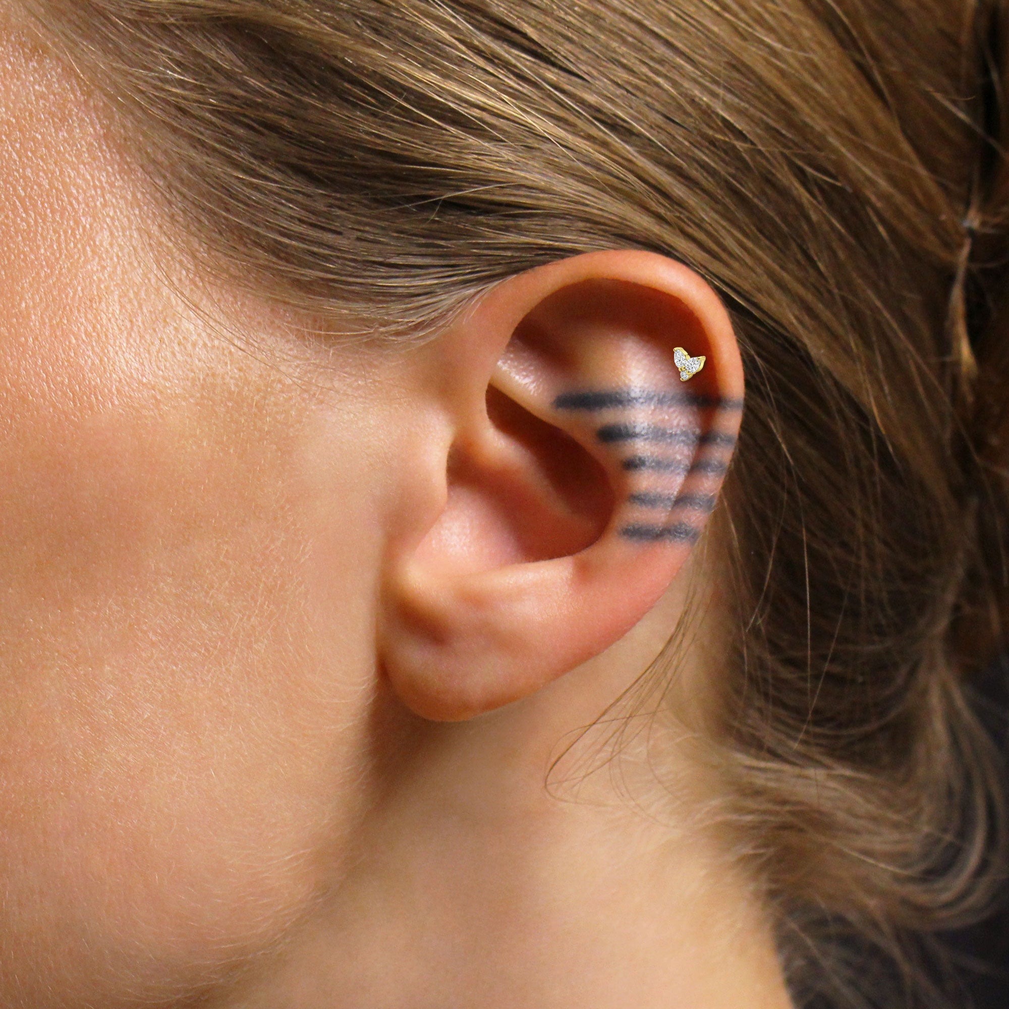 Shiny Butterfly Flat Back Piercing EFB-4036