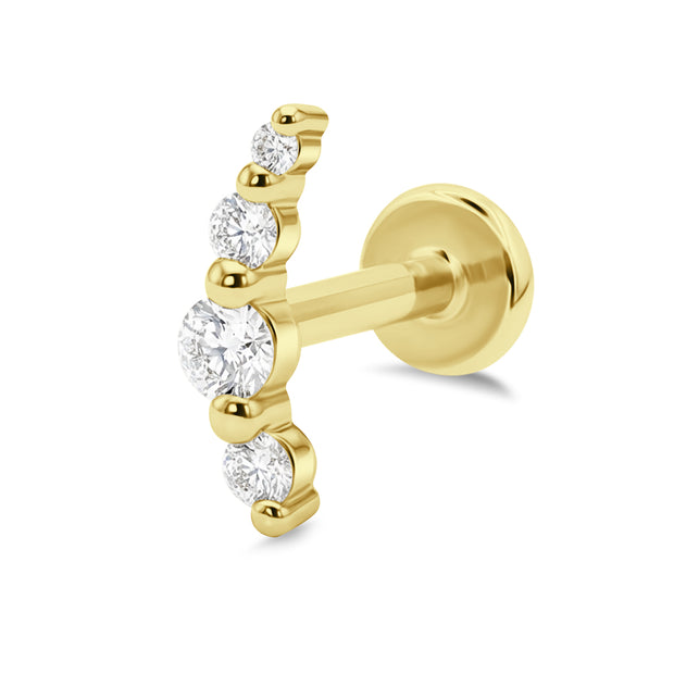 Crystal Curve Flat Back Piercing EFB-4039