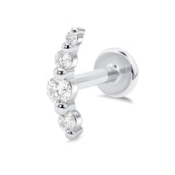 Crystal Curve Flat Back Piercing EFB-4039