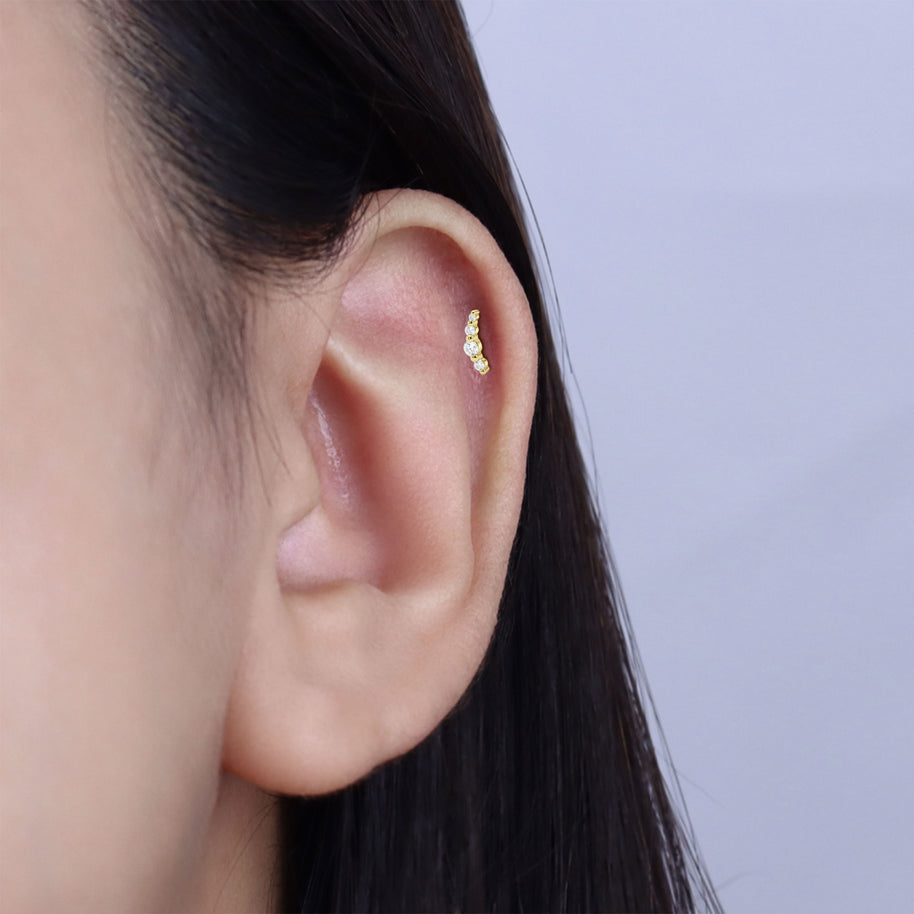 Crystal Curve Flat Back Piercing EFB-4039