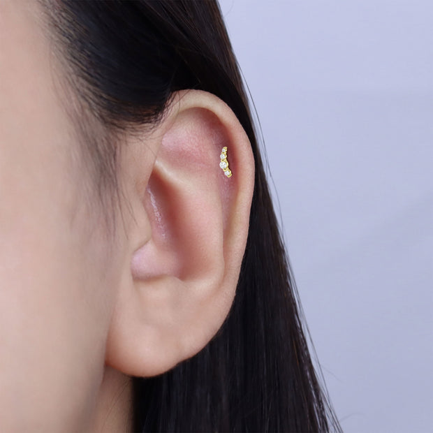Crystal Curve Flat Back Piercing EFB-4039