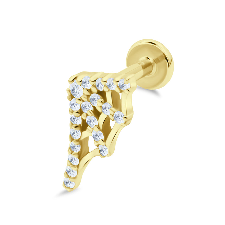 Spider Web Flat Back Piercing EFB-4045