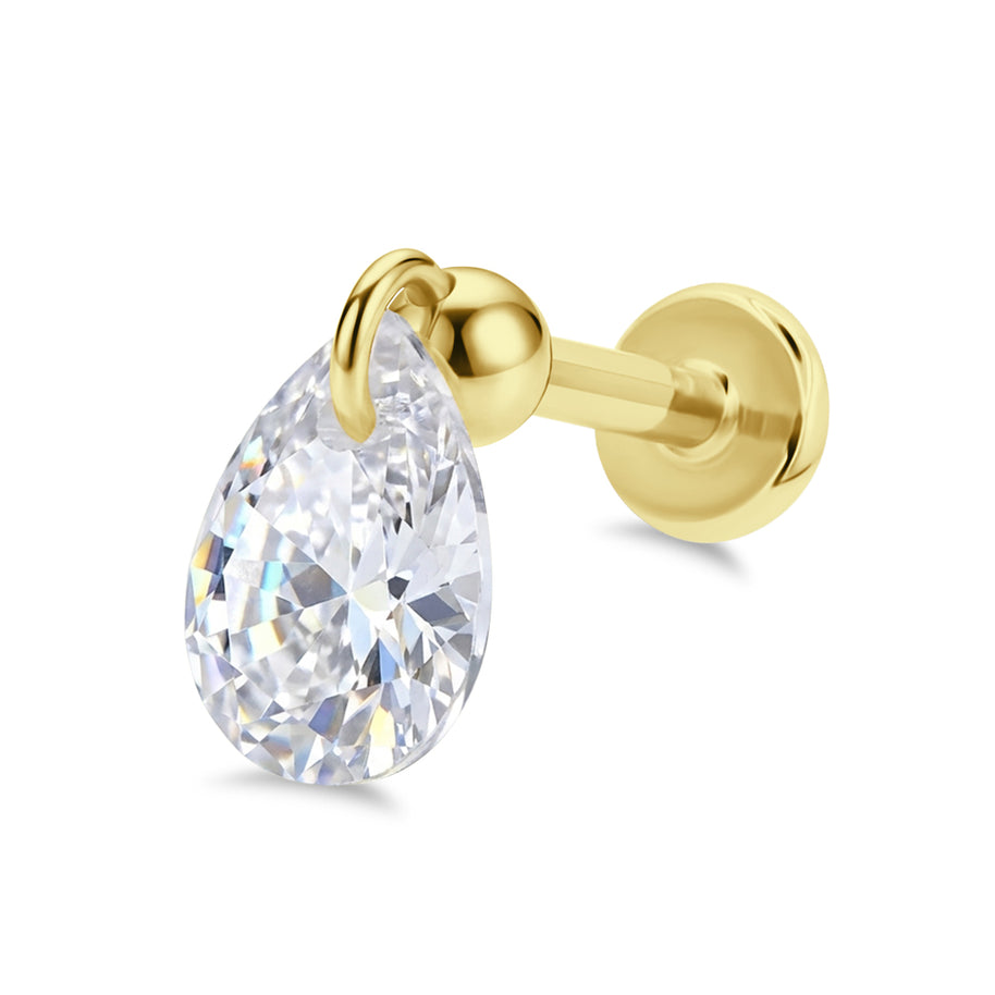 Teardrop Sparkle Flat Back Piercing EFB-4052