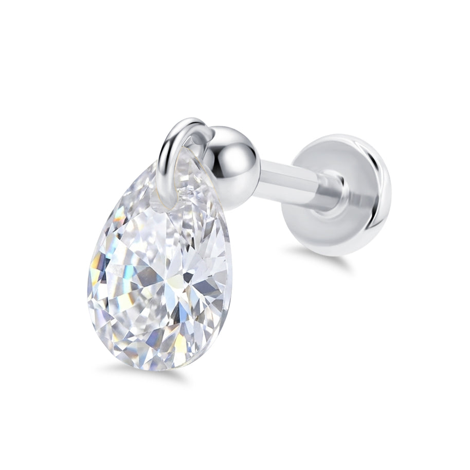 Teardrop Sparkle Flat Back Piercing EFB-4052