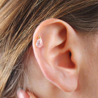 Teardrop Sparkle Flat Back Piercing EFB-4052