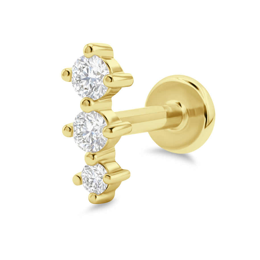 Trio Sparkle Flat Back Piercing EFB-4063