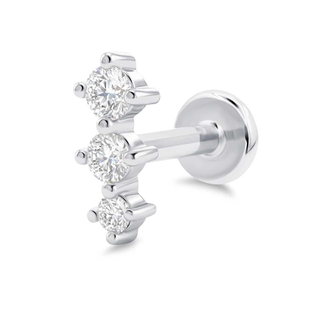 Trio Sparkle Flat Back Piercing EFB-4063