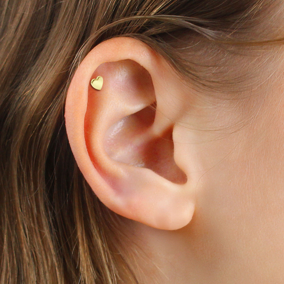 Simple Heart Flat Back Piercing EFB-4071